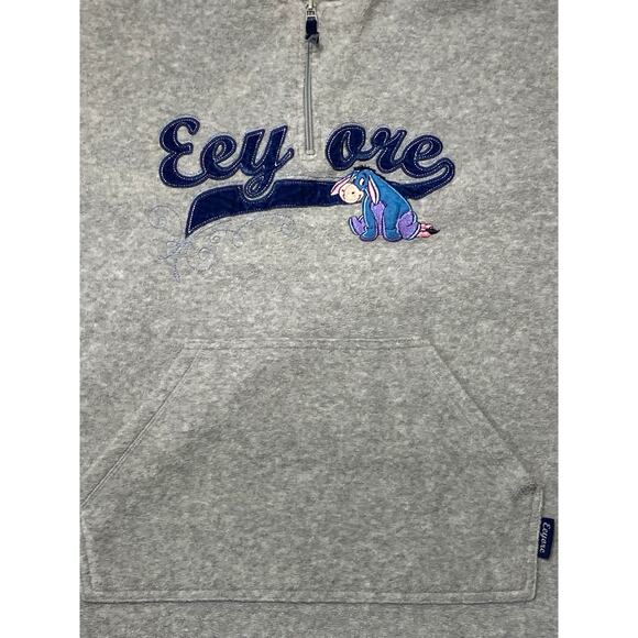 Vintage Eeyore Disney Embroidered Hoodie Missy Size XL Gray - Picture 2 of 14